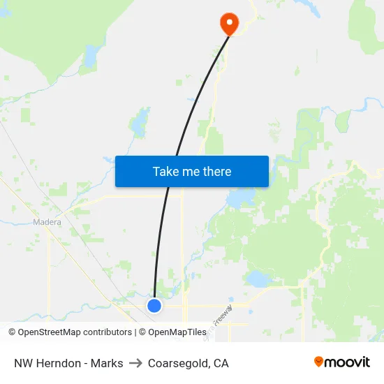 NW Herndon - Marks to Coarsegold, CA map