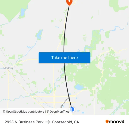 2923 N Business Park to Coarsegold, CA map