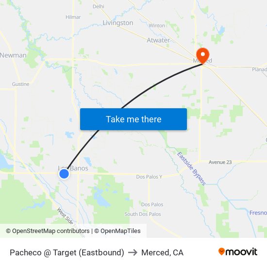 Pacheco @ Target (Eastbound) to Merced, CA map