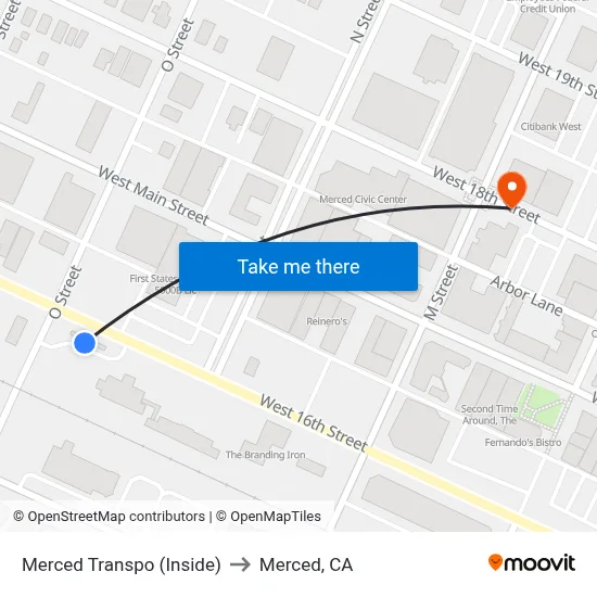 Merced Transpo (Inside) to Merced, CA map