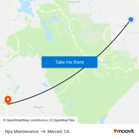 Nps Maintenance to Merced, CA map