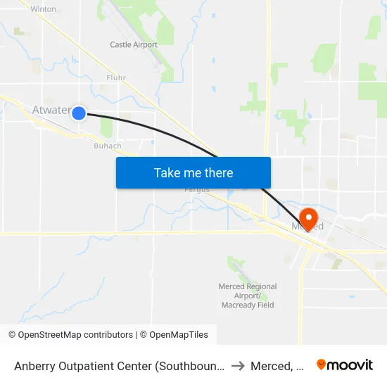 Anberry Outpatient Center (Southbound) to Merced, CA map