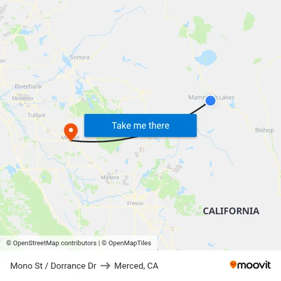 Mono St / Dorrance Dr to Merced, CA map