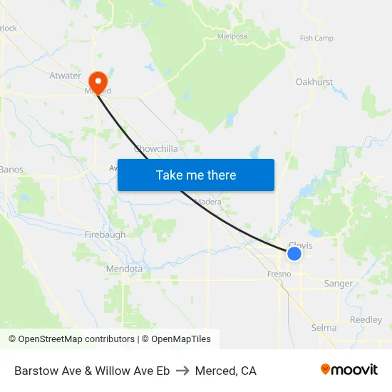 Barstow Ave & Willow Ave Eb to Merced, CA map