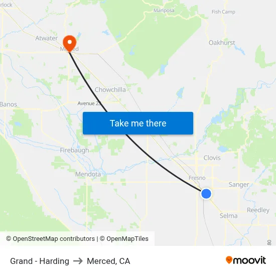 Grand - Harding to Merced, CA map
