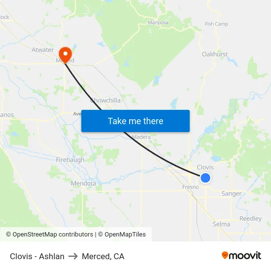 Clovis - Ashlan to Merced, CA map