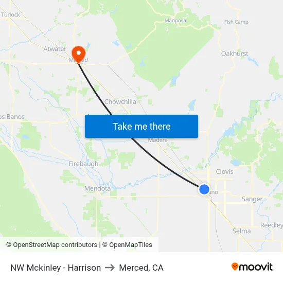 NW Mckinley - Harrison to Merced, CA map