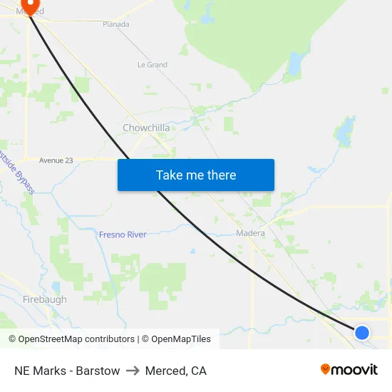 NE Marks - Barstow to Merced, CA map