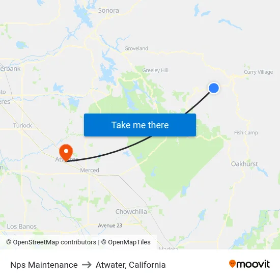 Nps Maintenance to Atwater, California map