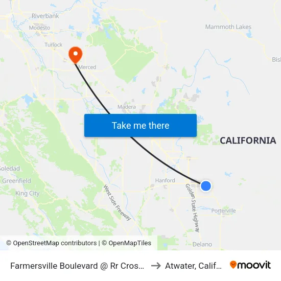 Farmersville Boulevard @ Rr Crossing (N) to Atwater, California map