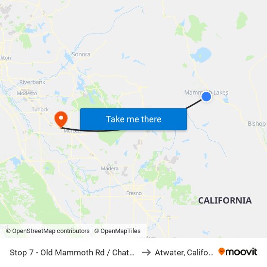 Stop 7 - Old Mammoth Rd / Chateau Rd to Atwater, California map