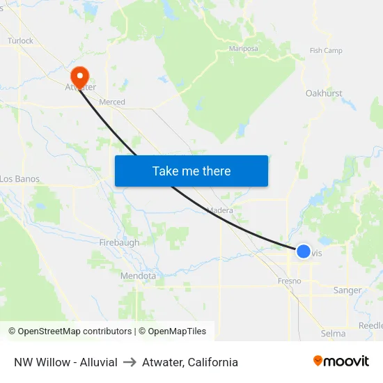 SW Willow - Alluvial to Atwater, California map