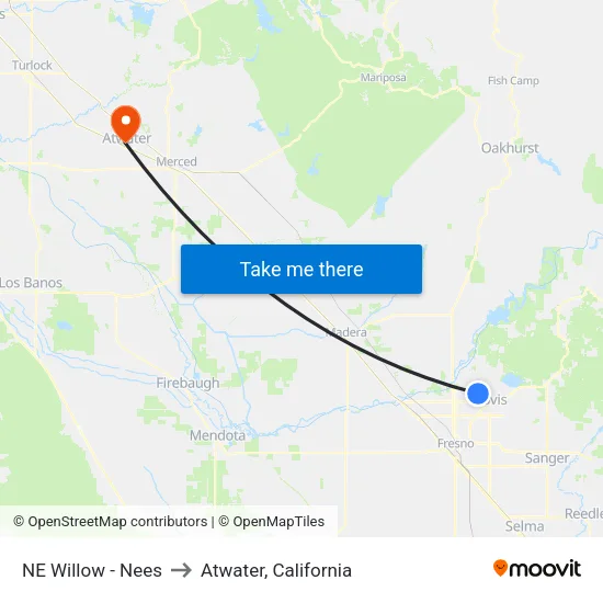 NE Willow - Nees to Atwater, California map