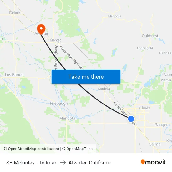 SE Mckinley - Teilman to Atwater, California map