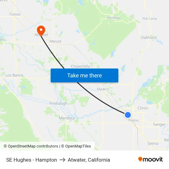 SE Hughes - Hampton to Atwater, California map