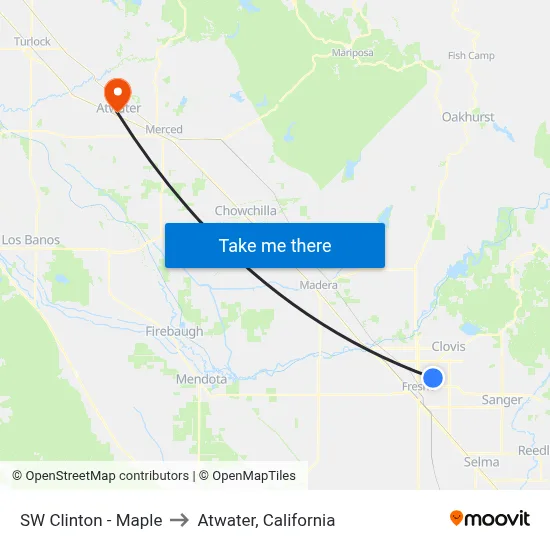 SW Clinton - Maple to Atwater, California map