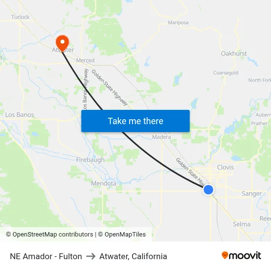 NE Amador - Fulton to Atwater, California map