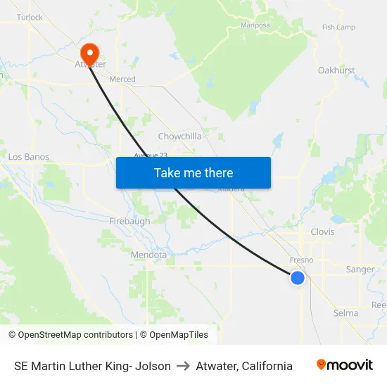 SE Martin Luther King- Jolson to Atwater, California map