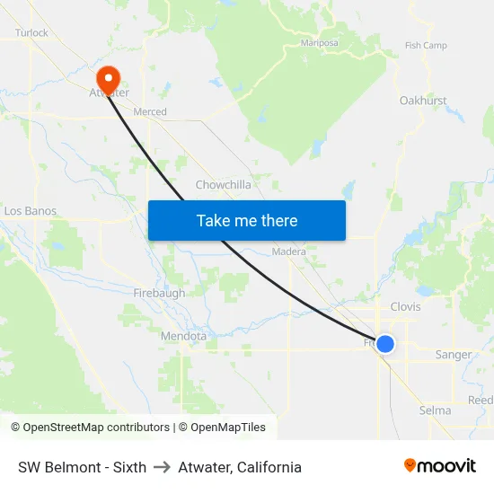SW Belmont - Sixth to Atwater, California map