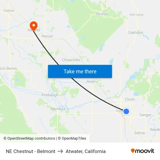 NE Chestnut - Belmont to Atwater, California map