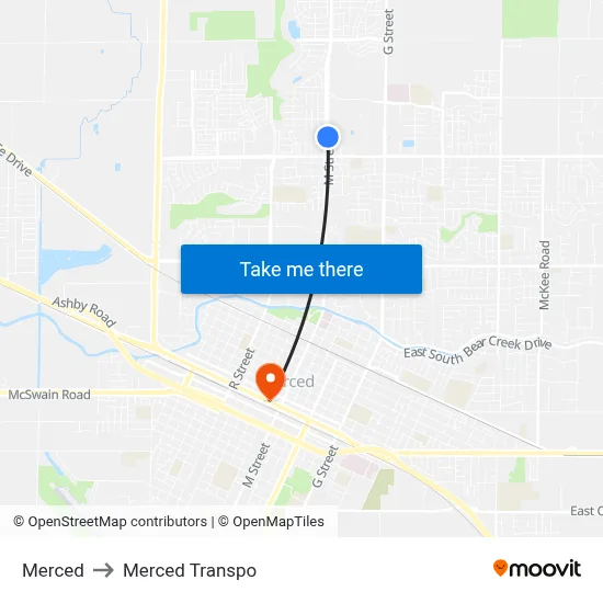 Merced to Merced Transpo map