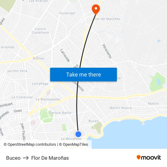 Buceo to Flor De Maroñas map