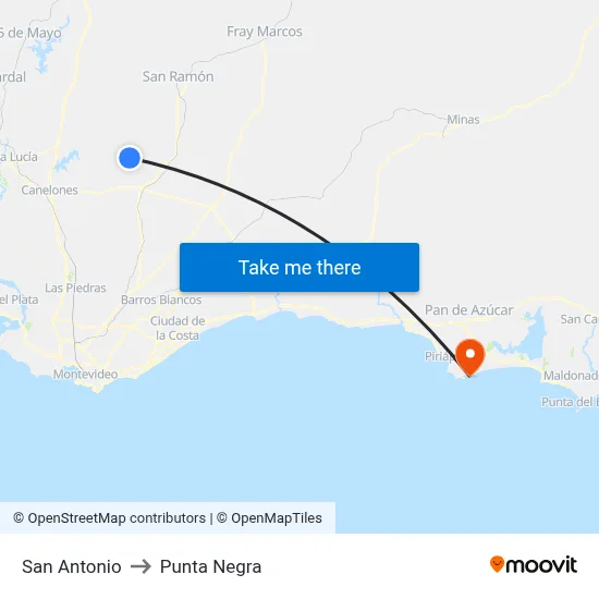 San Antonio to Punta Negra map