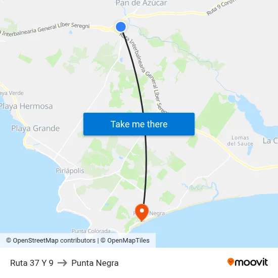 Ruta 37 Y 9 to Punta Negra map