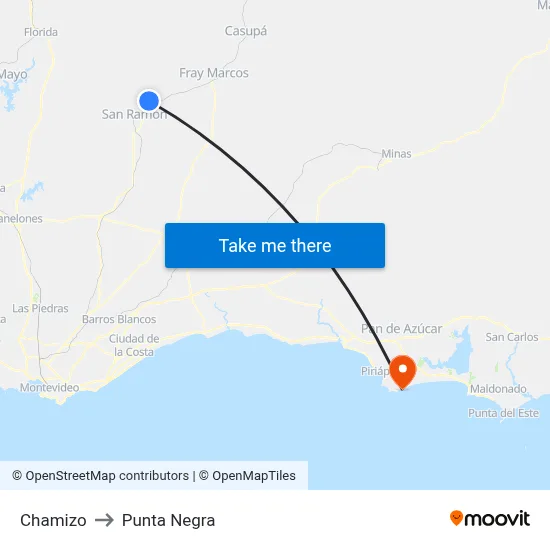 Chamizo to Punta Negra map