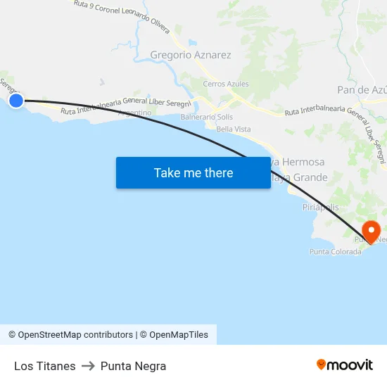 Los Titanes to Punta Negra map