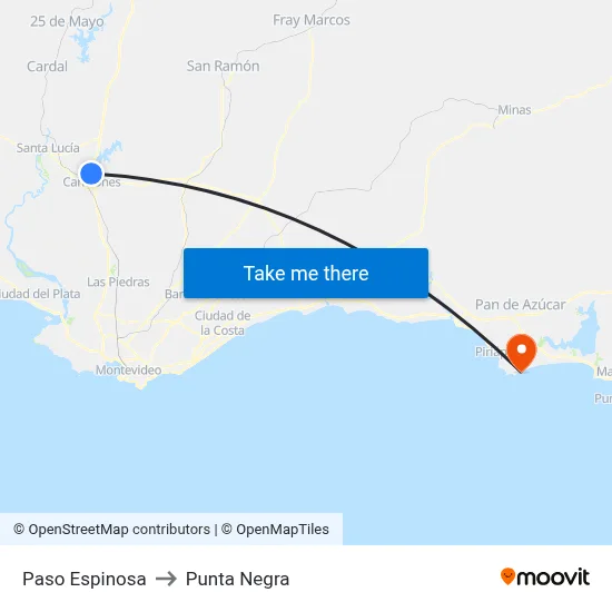 Paso Espinosa to Punta Negra map