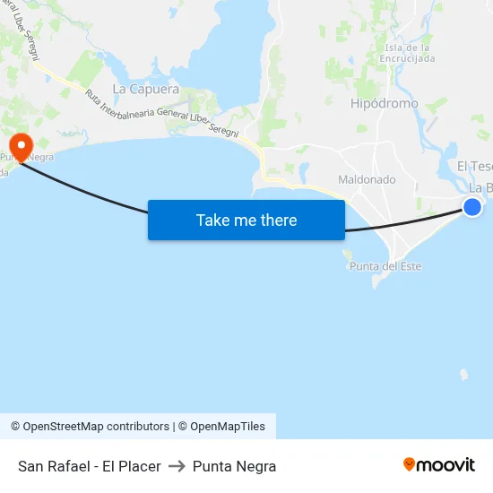San Rafael - El Placer to Punta Negra map