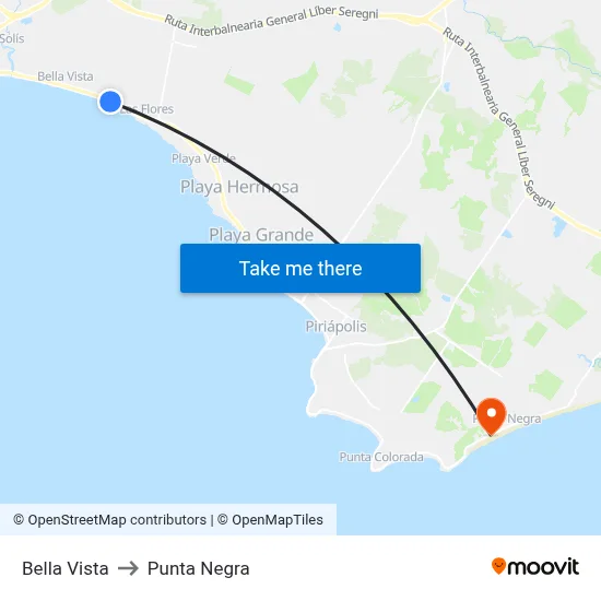 Bella Vista to Punta Negra map