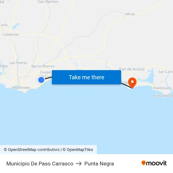 Municipio De Paso Carrasco to Punta Negra map