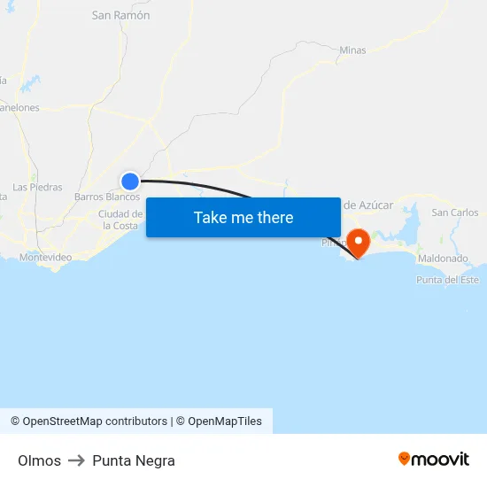Olmos to Punta Negra map