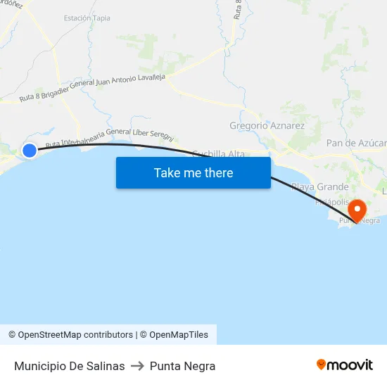 Municipio De Salinas to Punta Negra map