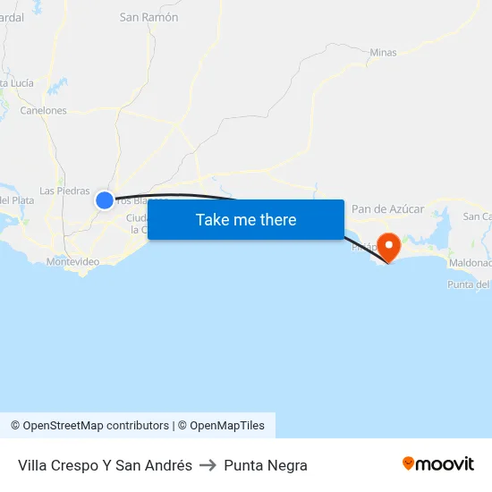 Villa Crespo Y San Andrés to Punta Negra map
