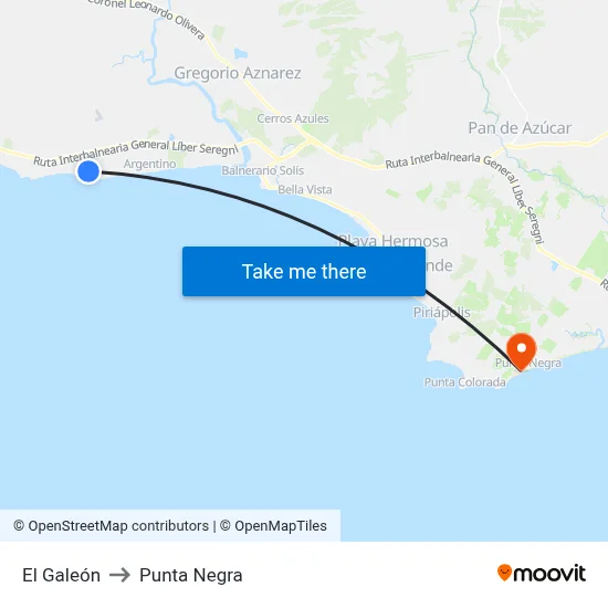 El Galeón to Punta Negra map