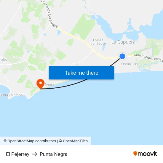 El Pejerrey to Punta Negra map