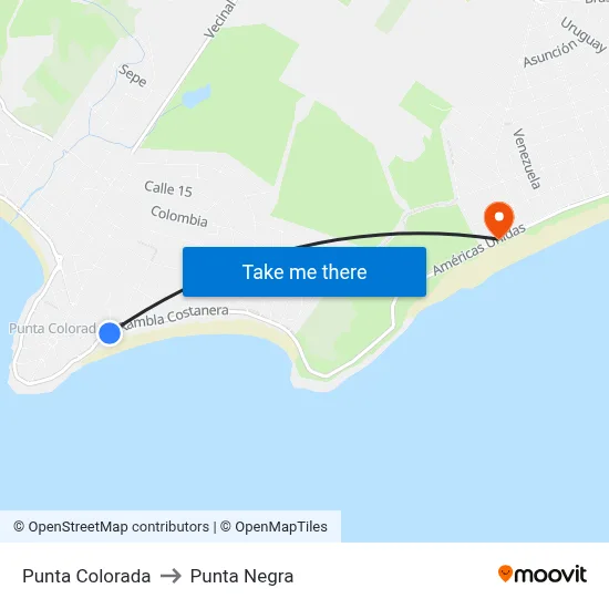 Punta Colorada to Punta Negra map