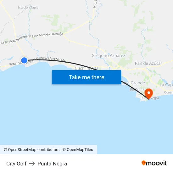 City Golf to Punta Negra map