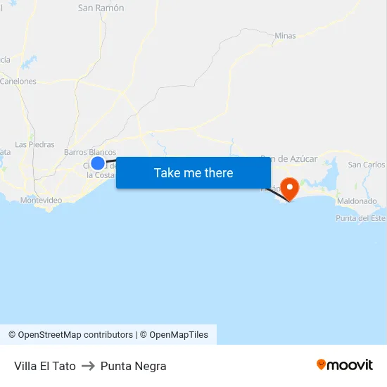 Villa El Tato to Punta Negra map