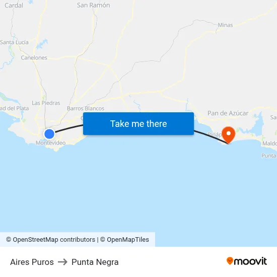 Aires Puros to Punta Negra map