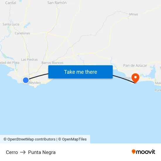 Cerro to Punta Negra map
