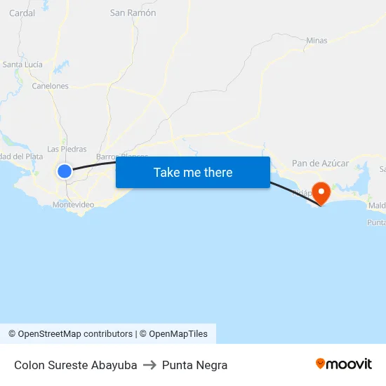Colon Sureste Abayuba to Punta Negra map