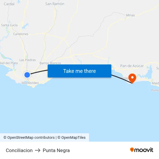 Conciliacion to Punta Negra map