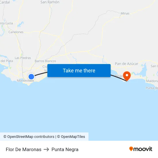 Flor De Maronas to Punta Negra map