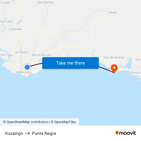 Ituzaingo to Punta Negra map