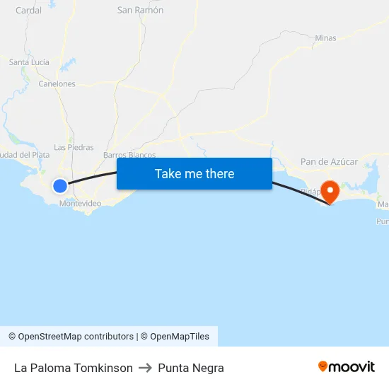 La Paloma Tomkinson to Punta Negra map