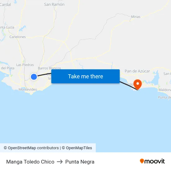 Manga Toledo Chico to Punta Negra map